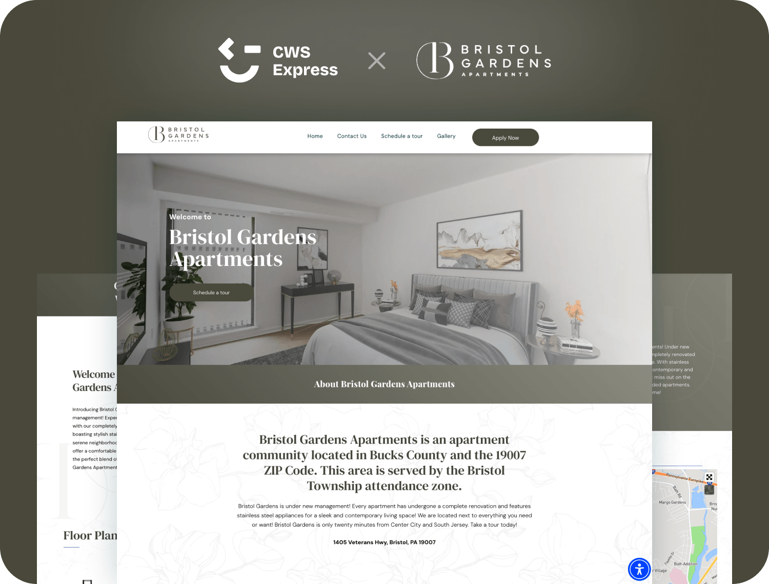 Bristol Gardens Apartments website preview