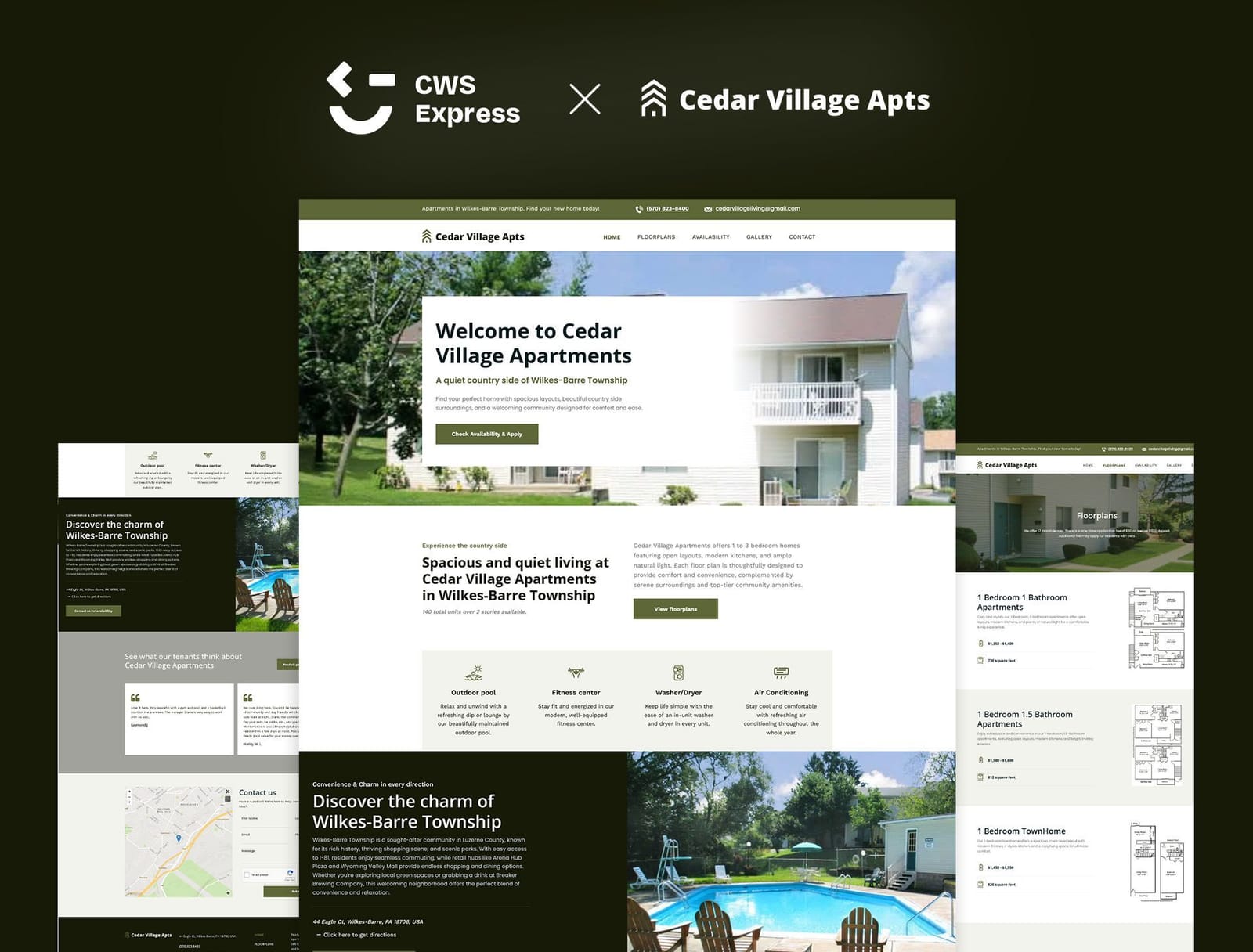 Cedar Village Apartments website preview