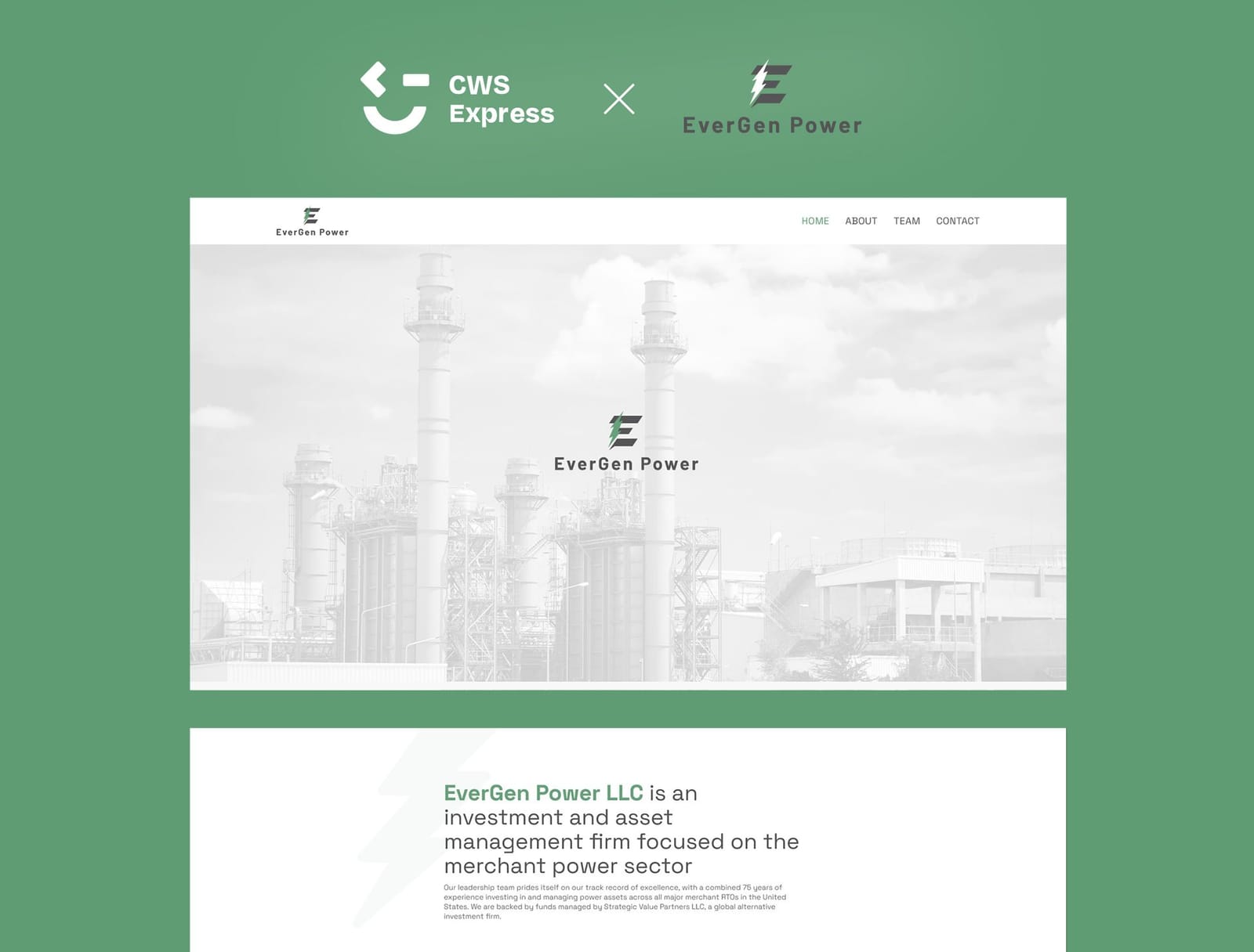 EverGen Power website preview
