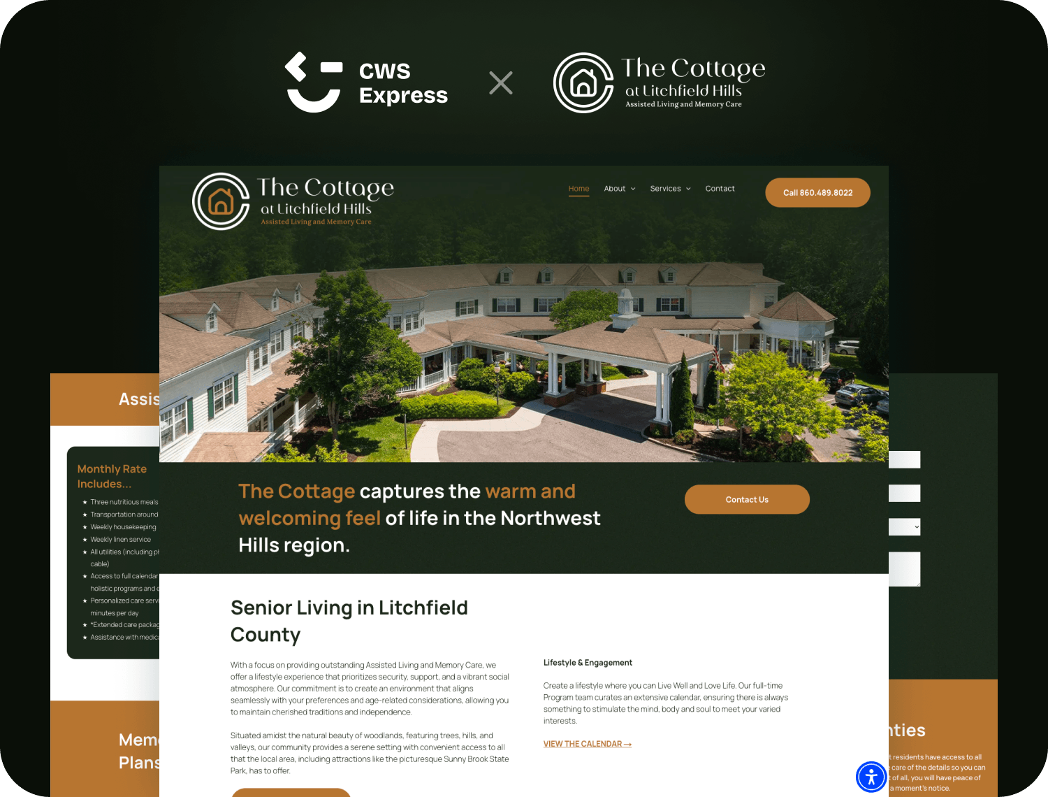 The Cottage at Litchfield Hills website preview